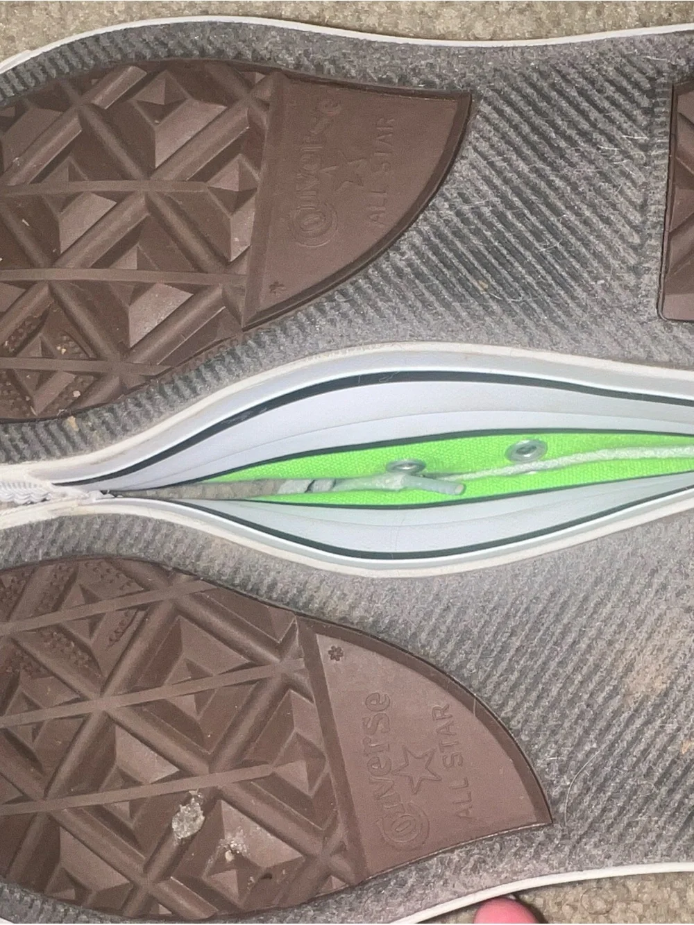 Converse Low Top Sneakers Neon Green with White Toe Caps - Picture 3 of 3